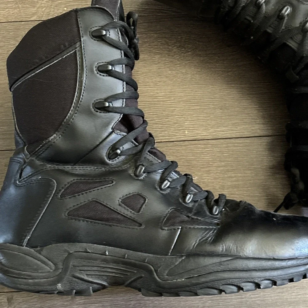 Reebok RB8875 Rapid Response Black Combat Tactical Work Boots Zipper Mens 15 M